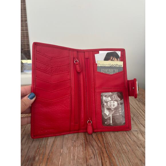 Vintage Brighton Red Patent Leather Wallet NWOT - Picture 4 of 6